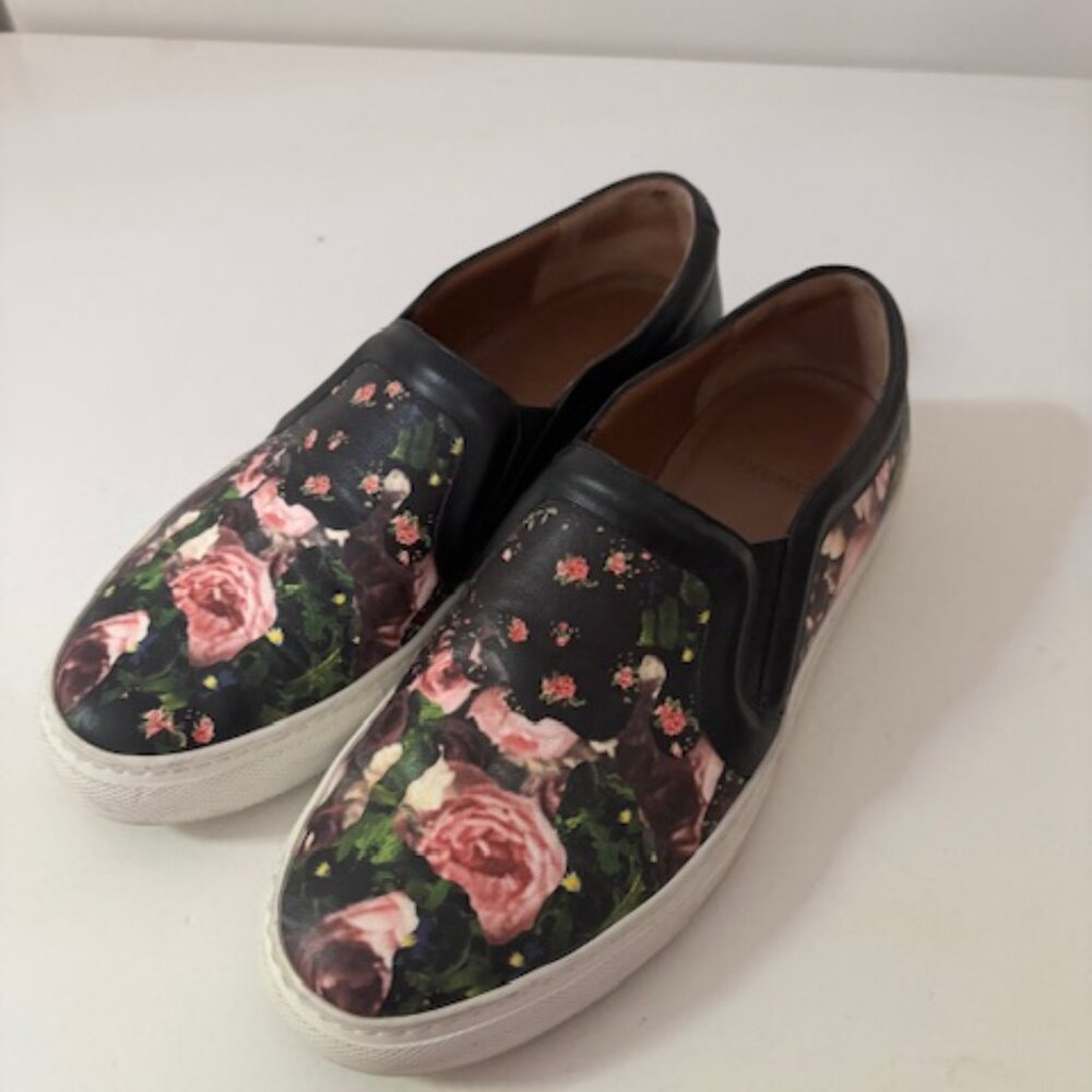 GIVENCHY Women’s Rose Print Leather Slip On Sneaker